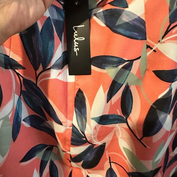 Lulu's Coral Leaf Print Mini Skirt - Picture 5 of 5